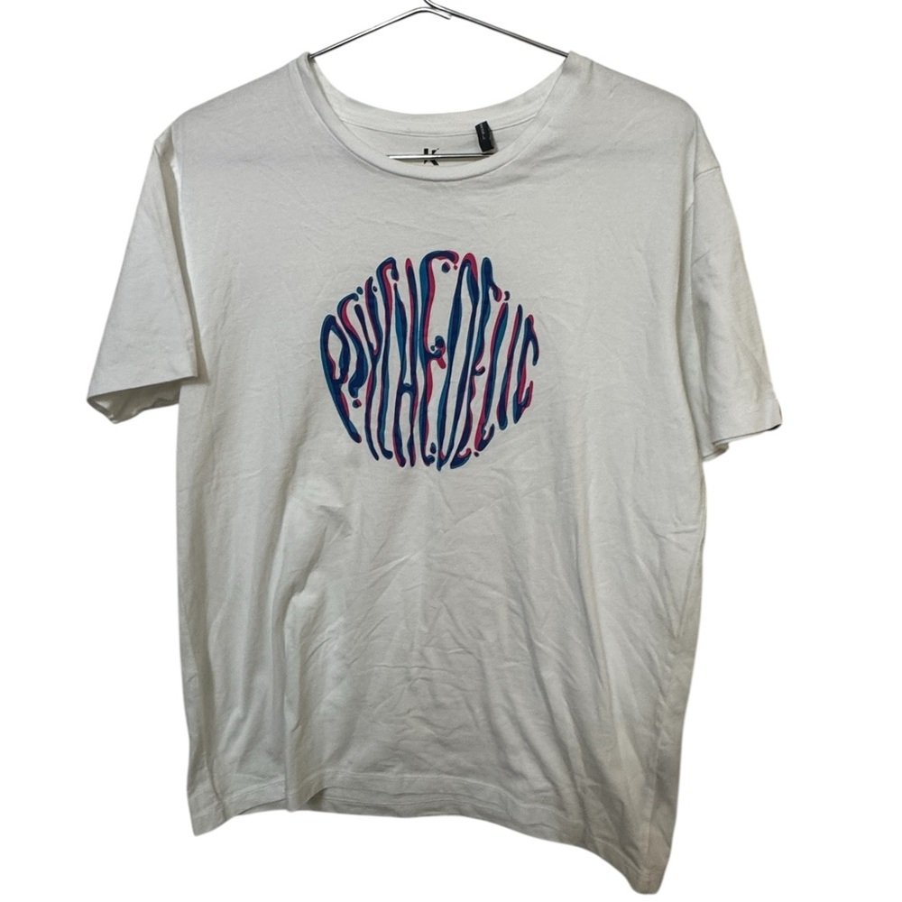 High End Kulture Shop Labs White Psychedelic Graphic Men’s L T-Shirt MINTY